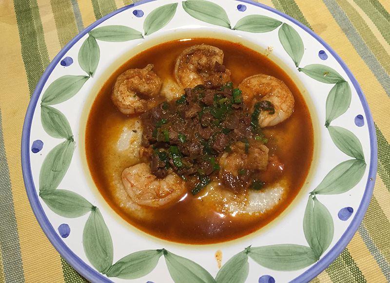 Smoky Shrimp and Grits recipe from Dr. Gourmet