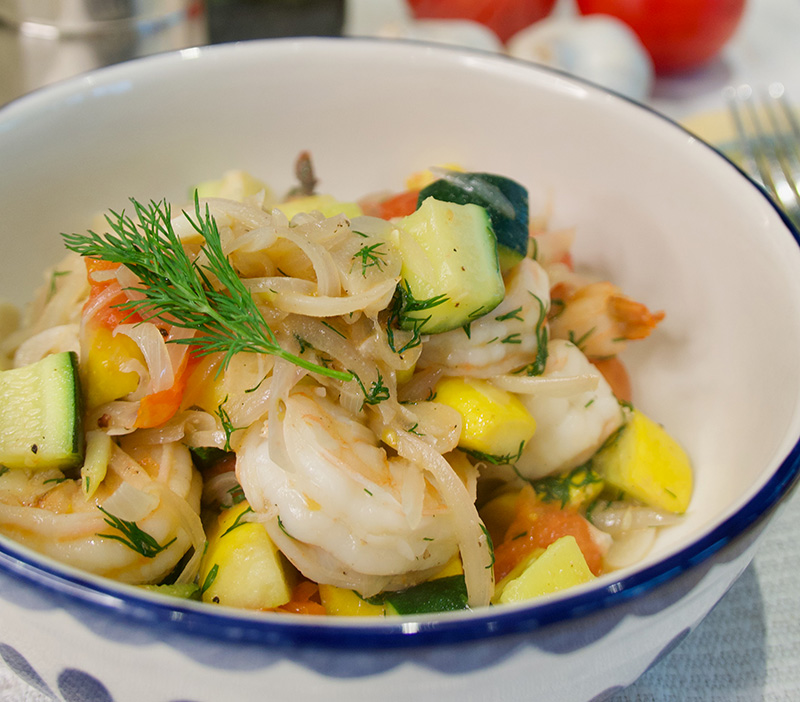 Shrimp Primavera recipe from Dr. Gourmet