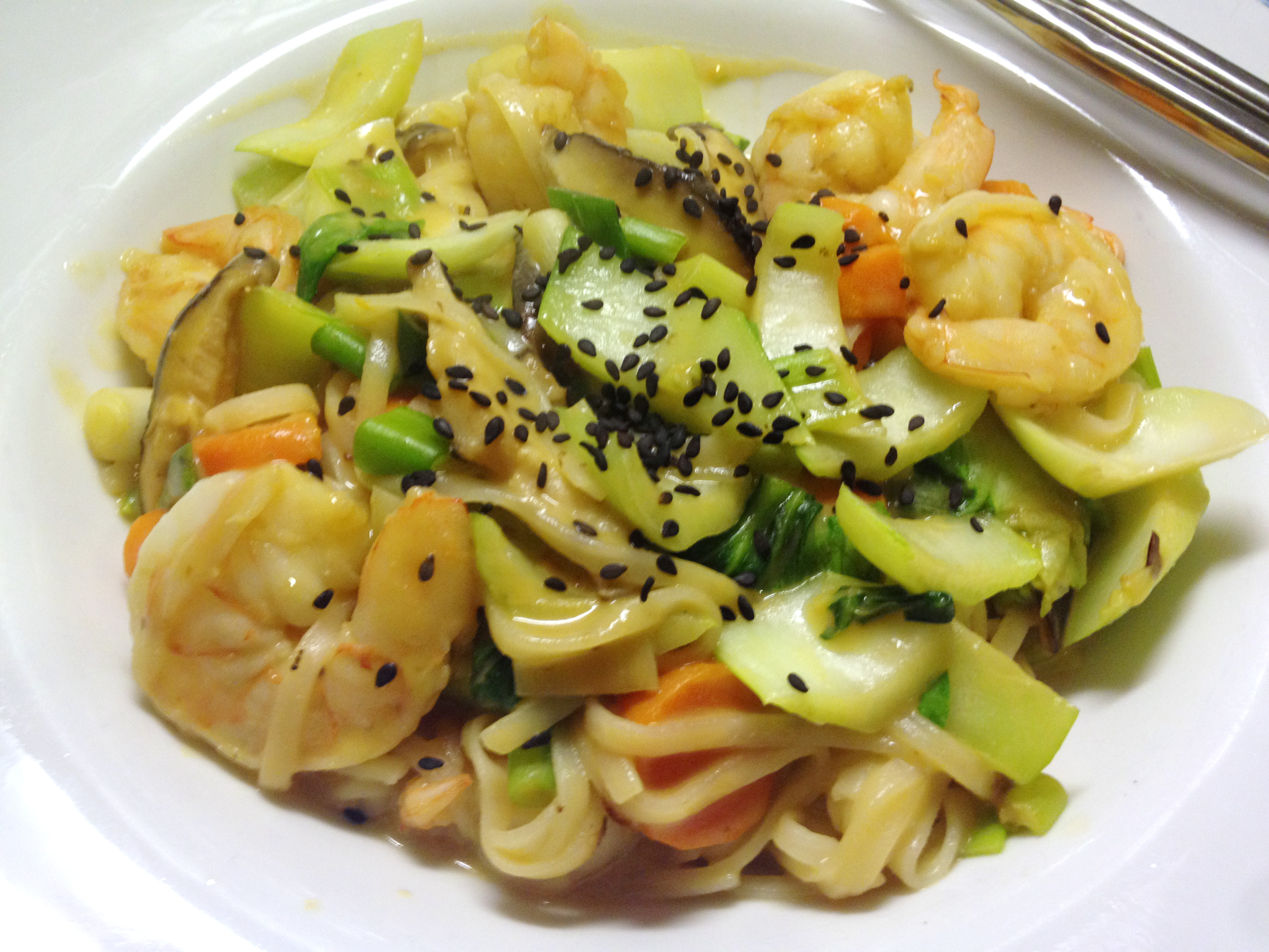 Shrimp with Rice Noodles & Bok Choy