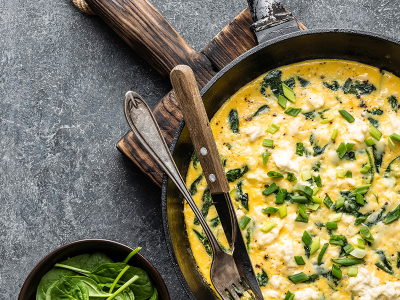 Spinach and Feta Frittata recipe from Dr. Gourmet