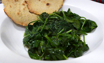 Spinach Garlic Goodenough, a recipe from Dr. Gourmet