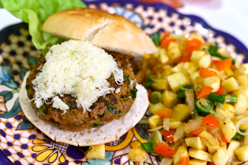 Southwestern Cheeseburgers, a recipe for healthy burgers from Dr. Gourmet