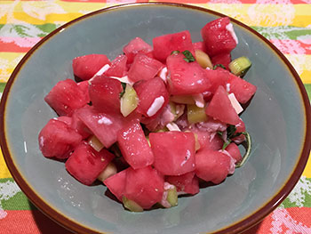 Watermelon and Provolone Salad from Dr. Gourmet