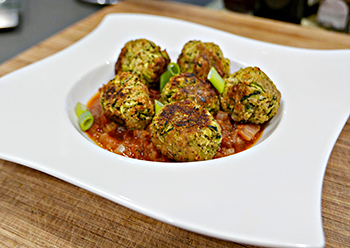 Zucchini Balls - a vegetarian meatball recipe from Dr. Gourmet