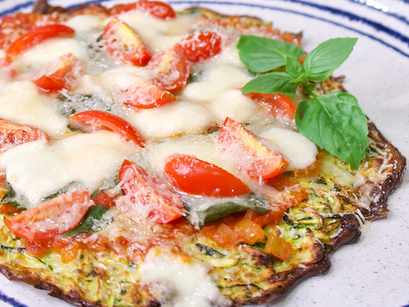 Gluten-free Zucchini Pizza Crust recipe from Dr. Gourmet