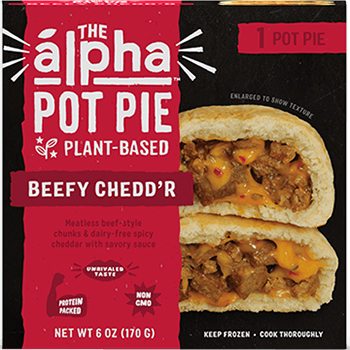 The Dr. Gourmet tasting panel reviews the Beefy Chedd'r Pot Pie from Alpha Foods