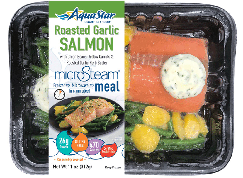 Dr. Gourmet reviews the Roasted Garlic Salmon from Aqua Star Smart Seafood