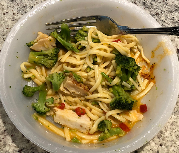 Chicken Linguine with Red Pepper Alfredo from Healthy Choice, after cooking