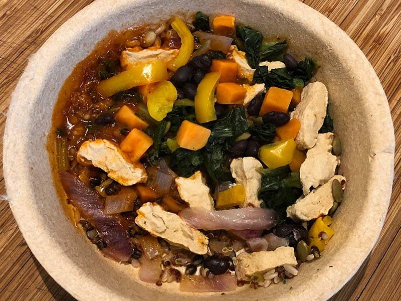 the Smoky Mole Madness bowl from Fat Rabbit, after cooking