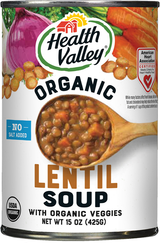 Dr. Gourmet reviews the no salt added Lentil Soup from Health Valley