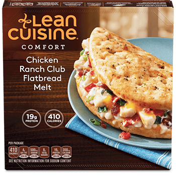 the Dr. Gourmet tasting panel reviews the Chicken Ranch Club Flatbread Melt from Lean Cuisine