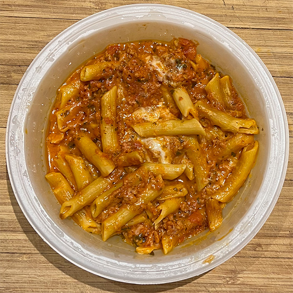 the gluten-free Pasta Bolognese Bowl from Life Cuisine, after cooking
