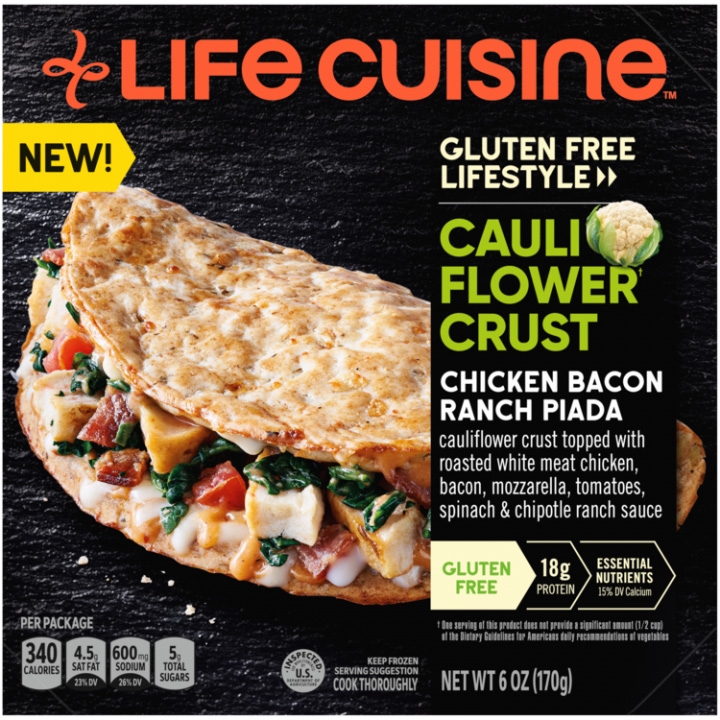 Dr. Gourmet reviews the Cauliflower Crust Chicken Bacon Ranch Piada from Life Cuisine