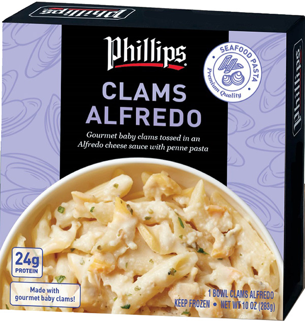 Clams Alfredo from Phillips Seafood