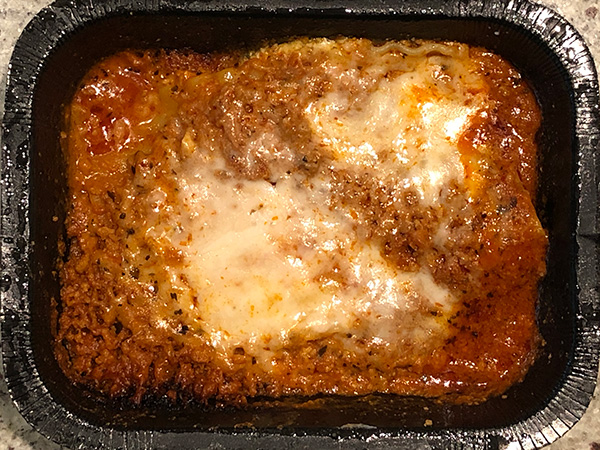 the Meat Lasagna from Rao's, after cooking in the microwave
