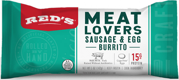 Meat Lovers Sausage & Egg Burrito from Red's All Natural