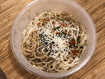 the Sesame Teriyaki Noodle Bowl from Simply Asia, after cooking