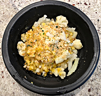 The Cauliflower Mac from Sweet Earth, after microwaving