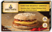 Harmless Ham and Vegan Chickpea Patty Farmstand Breakfast Sandwich from Sweet Earth Natural Foods, reviewed by Dr. Gourmet
