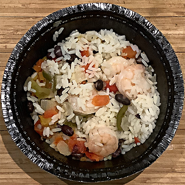 the Cilantro Lime Shrimp Rice Bowl from Scott & Jon's, after cooking