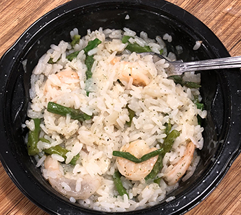 Shrimp Risotto Bowl from Scott & Jon's, after microwaving