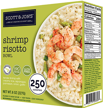 the Dr. Gourmet tasting panel reviews the Shrimp Risotto Bowl from Scott & Jon's