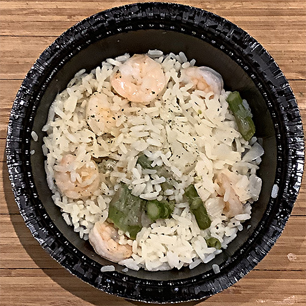 the Shrimp Risotto Rice Bowl from Scott & Jon's, after cooking