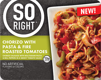 The Dr. Gourmet tasting panel reviews the Chorizo with Pasta & Fire Roasted Tomatoes by So Right