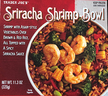 The Dr. Gourmet tasting panel reviews the Sriracha Shrimp Bowl from Trader Joe's