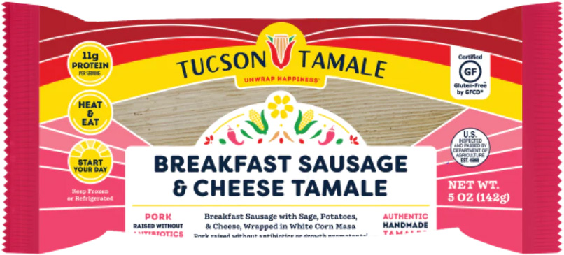 Breakfast Sausage & Cheese Tamale from Tucson Tamale
