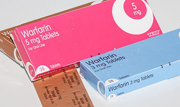 boxes of warfarin tablets